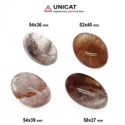 Palm Stone Cuart cu Rutil Rosu Natural - 52-58 x 36-40 mm (XXL) - 1 Buc