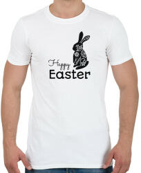 printfashion Happy Easter - Mintás nyúl - Férfi póló - Fehér (6335404)