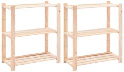 vidaXL Rafturi depozitare 3 niveluri 2 buc. 80x38x90cm pin masiv 150kg (3051117) Raft