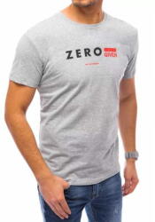 Dstreet Férfi póló nyomtatott ZERO világos szürke rx4744 M