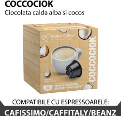 Italian Coffee Coccociok, Ciocolata calda alba cu cocos, 16 capsule compatibile Nescafe Dolce Gusto, Italian Coffee (AV18)