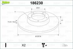 VALEO Disc frana VALEO 186230 (186230) - automobilus