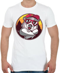 printfashion Laza borz - Férfi póló - Fehér (6350033)