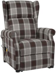 vidaXL Fotoliu de masaj cu ridicare, maro, material textil (329485)