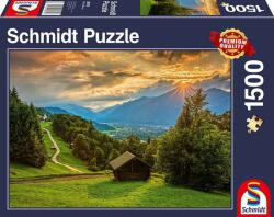 Schmidt Spiele Sunset over the mountain village of Wamberg 1500 db-os (58970)