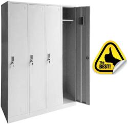 +Plus Mobilier Vestiar metalic Premium 4 usi 1200x500x1800 mm (LxlxH), Asamblat, PLUS gri Vestiar metalic compact 4 4 30 kg Nu 1200x500x1800 Otel (61003972)