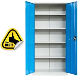 Plus Mobilier FISET DULAP METALIC ASAMBLAT 4 RAFTURI 800x350x1800 mm, 50 kg/polita, usi color albastre, PLUS albastru Fiset metalic 2 4 800x350x1800 50 kg (61003980) Dulap arhivare