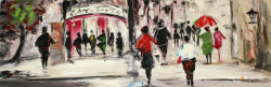 MENDOLA Tablou Pictat Manual Street Life A, 50x150 Cm, Fsc 100%