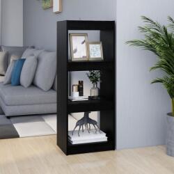vidaXL Bibliotecă/Separator cameră negru 40x30x103, 5 cm lemn masiv pin (808142) Biblioteca