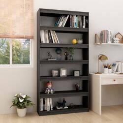 vidaXL Bibliotecă/Separator cameră, gri, 100x30x200 cm, lemn masiv pin (808230) Biblioteca