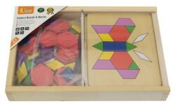 Viga Toys Set mozaic tangram din lemn cu modele, viga (50029) - bekid
