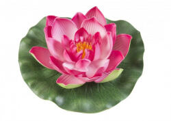 Velda Dekor lótuszvirág és levél 17 cm fukszia Velda (123587)