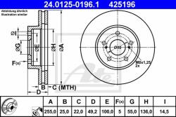 ATE Disc frana ATE 24.0125-0196.1 (24.0125-0196.1)