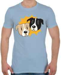 printfashion Kutyák - Férfi póló - Világoskék (6388436)