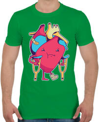 printfashion Törött szív - Férfi póló - Zöld (6383031)