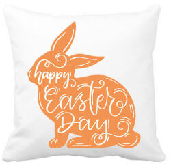 printfashion Happy Easter Day - Nyuszis minta - Párnahuzat, Díszpárnahuzat - Fehér (6330015)