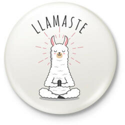 printfashion Llamaste yoga - Kitűző, hűtőmágnes - Fehér (6348053)