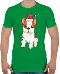 printfashion Bulldog karácsony - Férfi póló - Zöld (6383035)