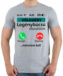 printfashion legénybúcsú telefonos vőlegény - Férfi póló - Sport szürke (6344032)