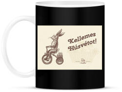 printfashion Kellemes Húsvétot - Biciklis nyúl - Bögre - Fekete (6332677)