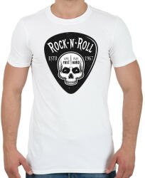 printfashion Rock 'n' Roll - Live fast, Play hard - Férfi póló - Fehér (6376283)