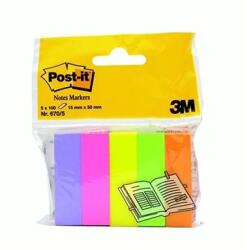 Post-it Oldaljelölő 3M Post-it LP670/5 papír neon 5 szín (12634) - homeofficeshop