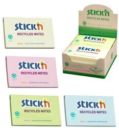 STICK N Öntapadó jegyzettömb STICK`N 78x127mm újrahasznosított pasztell mix 4x3x100 lap (21435) - homeofficeshop