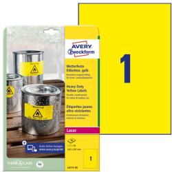 AVERY Etikett AVERY L6111-20 210x297 mm sárga időjárásálló 20 címke/doboz 20 ív/doboz (L6111-20) - homeofficeshop