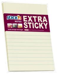 STICK N Öntapadó jegyzettömb STICK`N 150x101mm extra erős vonalazott pasztell sárga 90 lap (21668)