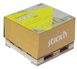 STICK N Öntapadó jegyzettömb STICK`N Kraft cube 76x76mm mini raklapos natúr barna 400 lap (21816) - homeofficeshop