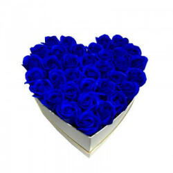 Aranjamente florale - Aranjament floral inima cu trandafiri de sapun Special L, albastru Aranjament floral