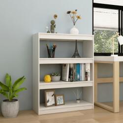 vidaXL Bibliotecă/Separator cameră, alb, 100x30x103 cm, lemn masiv pin (808214) Biblioteca