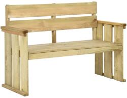 vidaXL Bancă de grădină, 121 cm, lemn de pin tratat (318407)