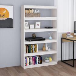 vidaXL Bibliotecă/Separator cameră, alb 100x30x167, 5 cm lemn masiv pin (808224)