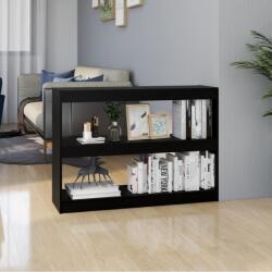 vidaXL Bibliotecă/Separator cameră, negru, 100x30x71, 5 cm, lemn de pin (808212) Biblioteca