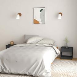 vidaXL Noptiere, 2 buc. , gri, 40x31x40 cm, lemn masiv de pin (808068)