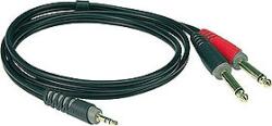 KLOTZ AY50200 Y-kábel, mini Jack - 2 nagy Jack, 2 méter