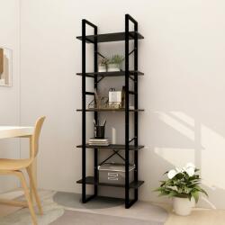 vidaXL Bibliotecă cu 5 rafturi, negru, 60x30x175 cm, lemn de pin (3081987) Biblioteca