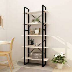 vidaXL Bibliotecă cu 5 rafturi, alb, 80x30x175 cm, lemn masiv de pin (3081994) Biblioteca