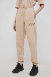 adidas Originals pantaloni HM4871 femei, culoarea bej, cu imprimeu PPYY-SPD0EB_80X