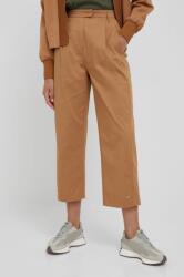 Sisley pantaloni femei, culoarea maro, lat, high waist PPYY-SPD0TI_88X