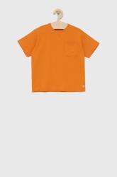 Benetton tricou de bumbac pentru copii culoarea portocaliu, neted PPYY-TSB094_22X