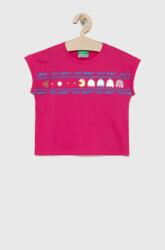 Benetton tricou de bumbac pentru copii culoarea roz PPYY-TSG07D_43X