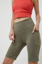 Columbia pantaloni scurti sport Windgates femei, culoarea verde, neted, high waist PPYY-SZD0IE_78X