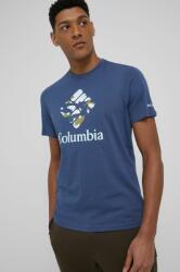 Columbia tricou din bumbac culoarea albastru marin, cu imprimeu 1888813. -106 PPYY-TSM1FS_59X