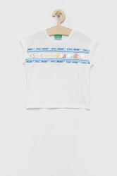 Benetton tricou de bumbac pentru copii culoarea alb PPYY-TSG07D_00X