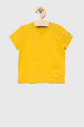 Benetton tricou de bumbac pentru copii culoarea galben, neted PPYY-TSB095_18X