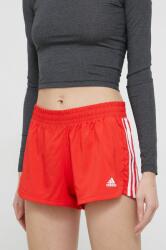adidas Performance pantaloni scurti sport HD9588 femei, culoarea rosu, neted, high waist PPYY-SZD0A6_33X