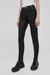 Morgan pantaloni femei, culoarea negru, mulata, medium waist PPYY-SPD0UJ_99X