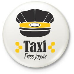 printfashion Taxi - Friss jogsis - Kitűző, hűtőmágnes - Fehér (6392501)